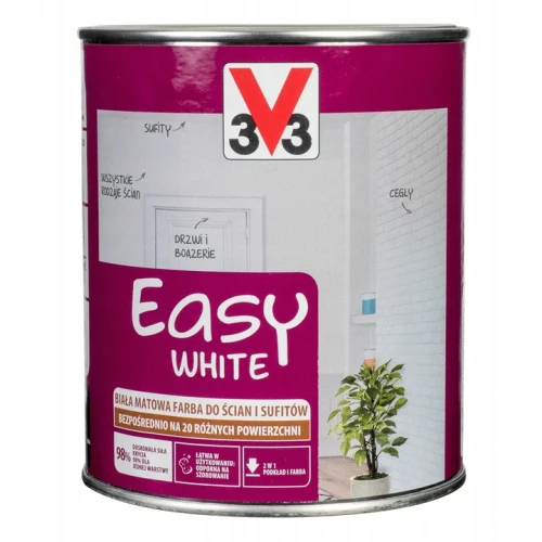 Przejdź do produktu Biała Farba do wnętrz EASY WHITE 5L V33 MATOWA