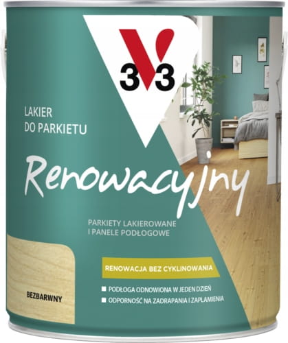 Przejdź do produktu V33 Lakier RENOWACYJNY Do Parkietu Mat 2,5 L  