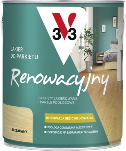 Przejdź do produktu V33 Lakier RENOWACYJNY Do Parkietu  Satyna 2,5 L