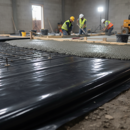 ujęcie placu budowy, zabezpieczenie folią