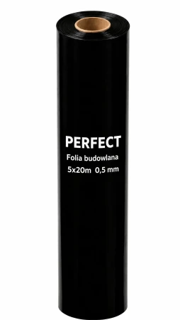 Folia budowlana 0 5 GRUBA czarna PE 5x20m